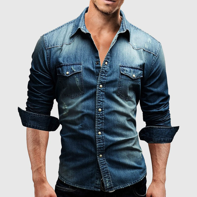 Shirt - Button Front And Structured Collar & Adjustable Fit