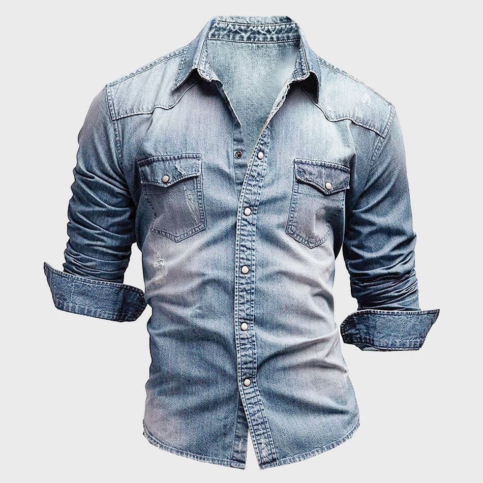 Shirt - Button Front And Structured Collar & Adjustable Fit
