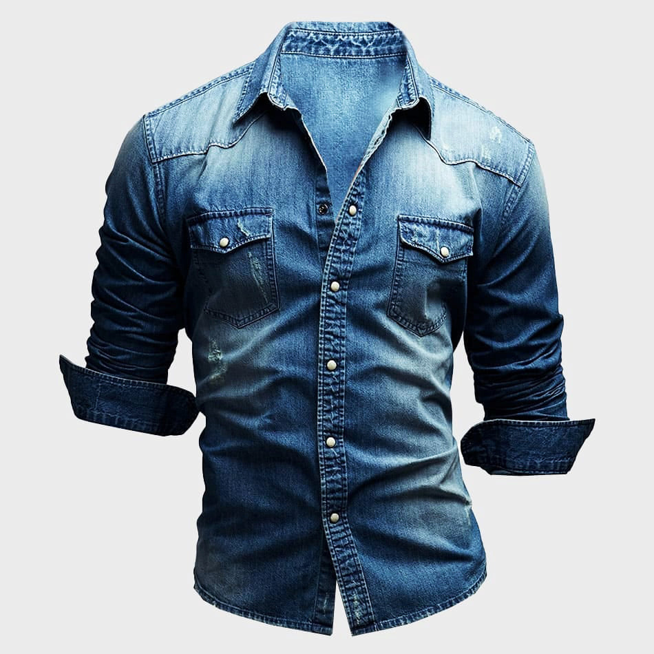 Shirt - Button Front And Structured Collar & Adjustable Fit