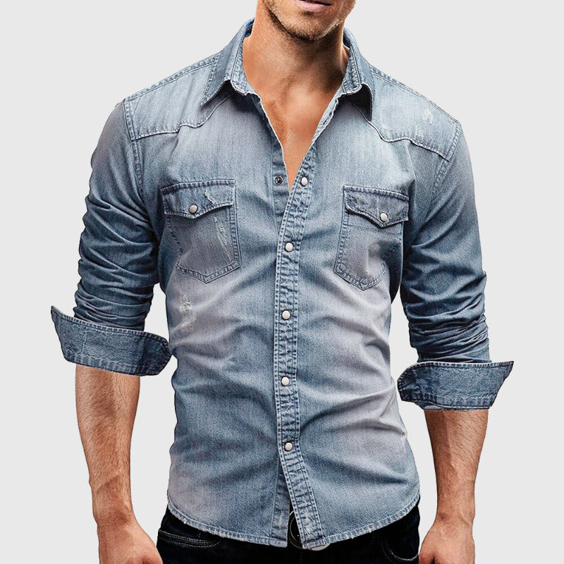 Shirt - Button Front And Structured Collar & Adjustable Fit