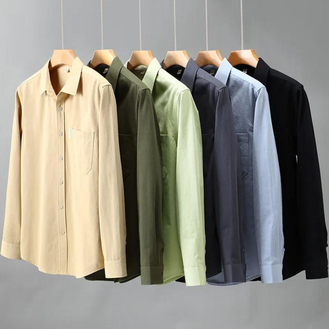 Shirt - Button Front Long Shape & Breathable Flexible Fit