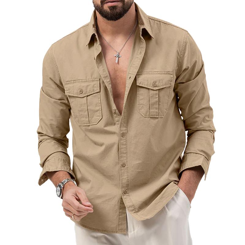 Shirt - Cargo Pockets And Button Placket For Warmth