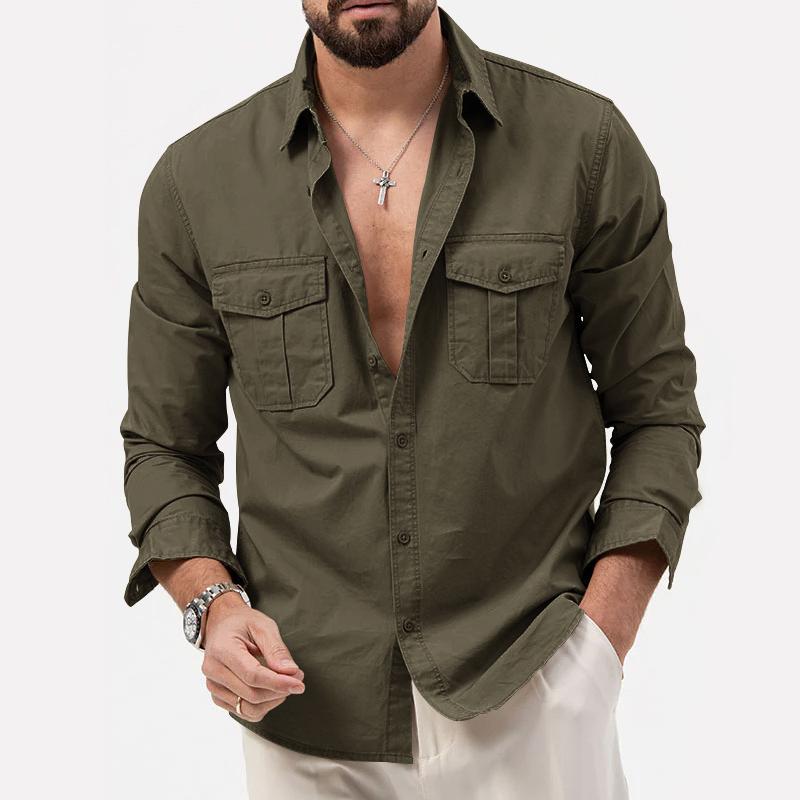 Shirt - Cargo Pockets And Button Placket For Warmth