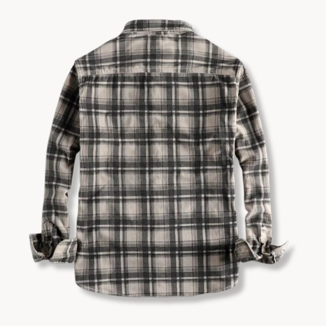Shirt - Corduroy Blend Button Front And Relaxed Shape