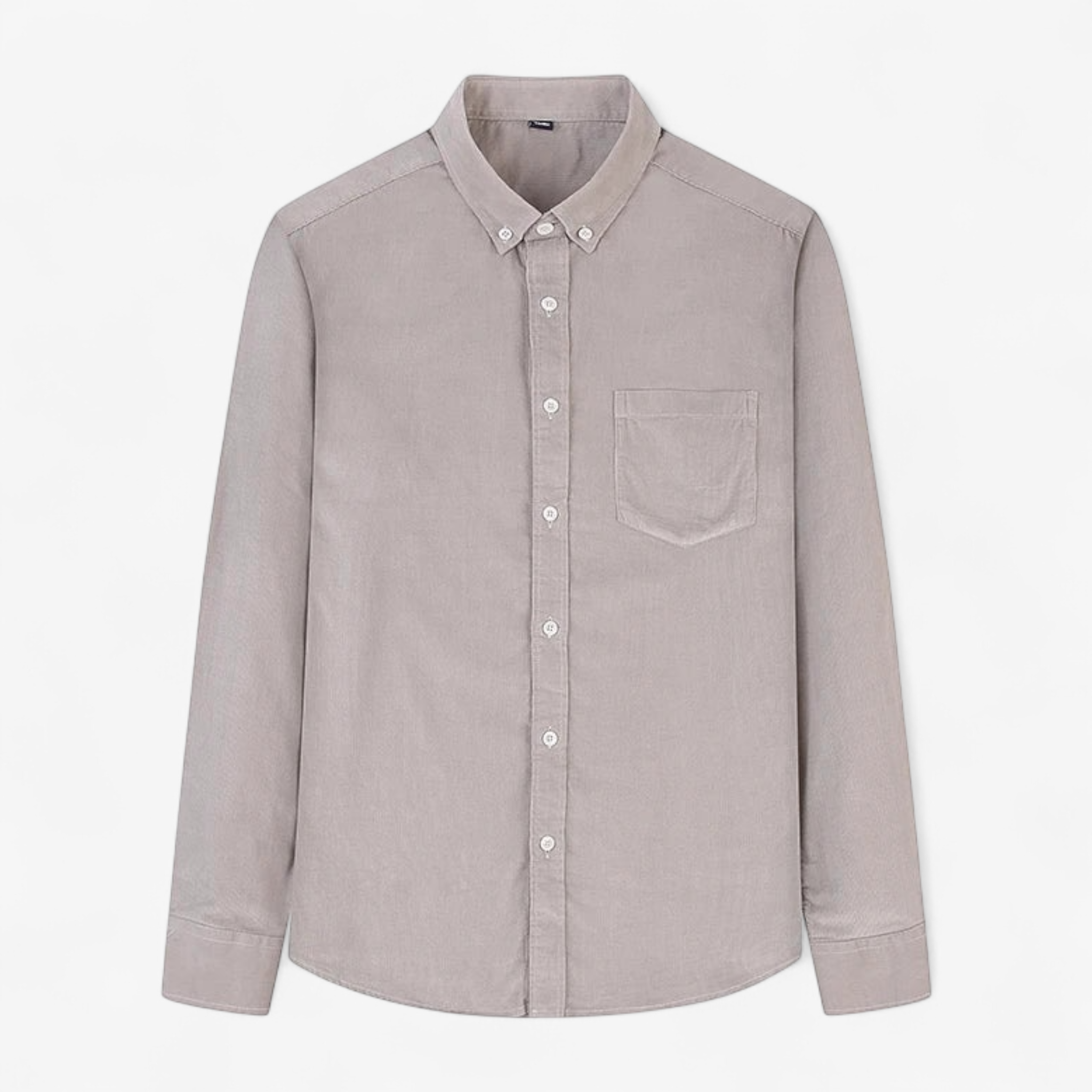 Shirt - Corduroy Blend Striped Pattern & Front Pocket