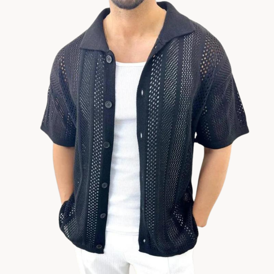 Shirt – Crochet Short Sleeve & Breathable Cooling Airflow