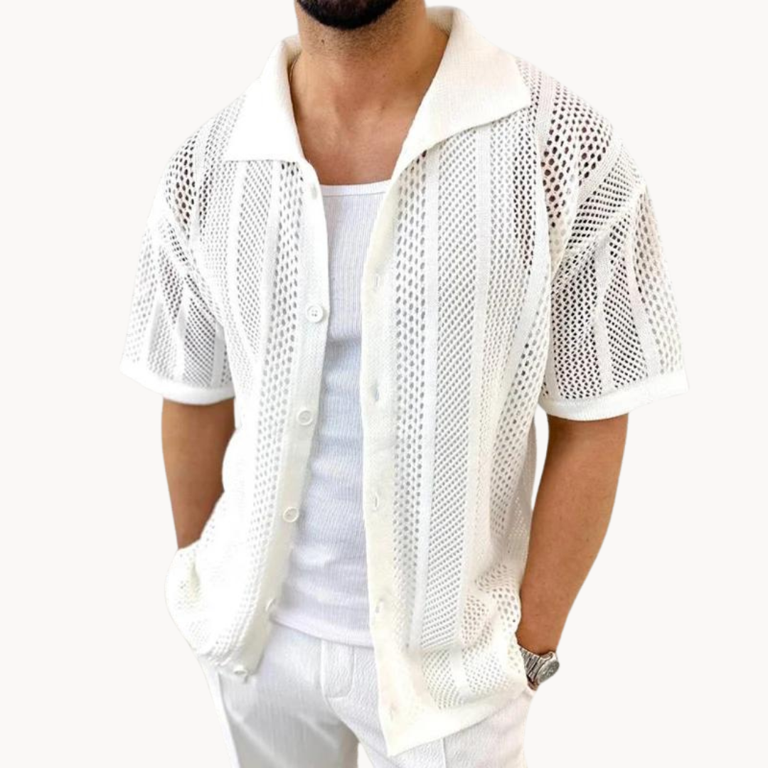 Shirt – Crochet Short Sleeve & Breathable Cooling Airflow