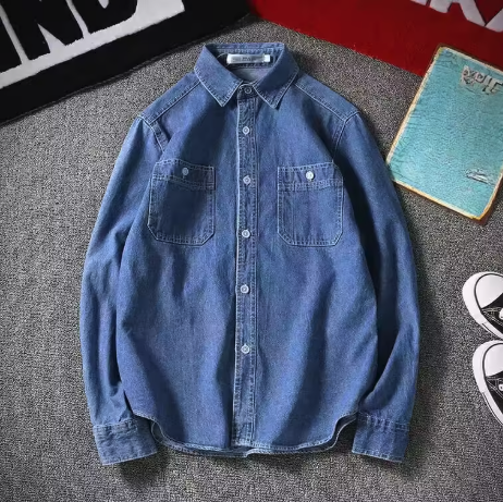 Shirt - Denim Blend Classic Collar & Breathable Shape