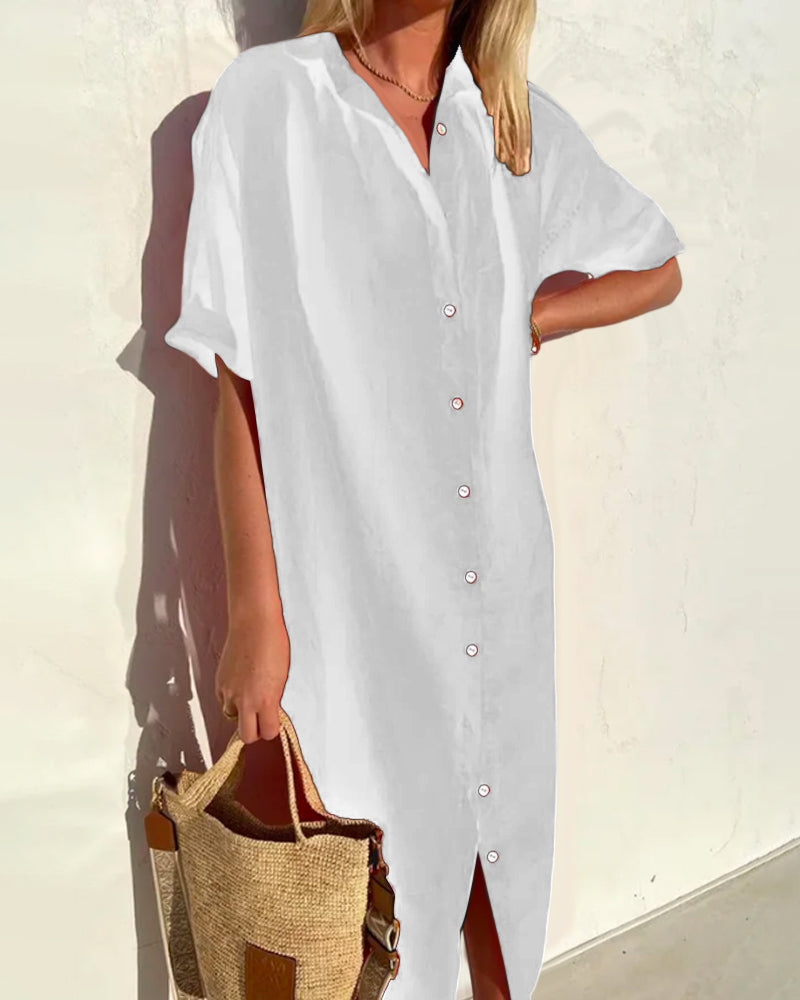 Shirt Dress – Polyester Blend Shirt Front & Easy Movement