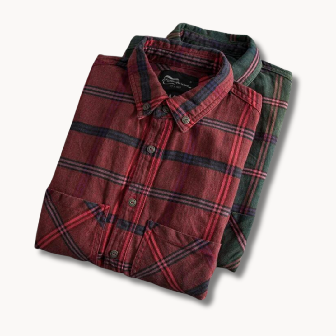 Shirt – Flannel Blend Tailored Fit & Button Collar Storage