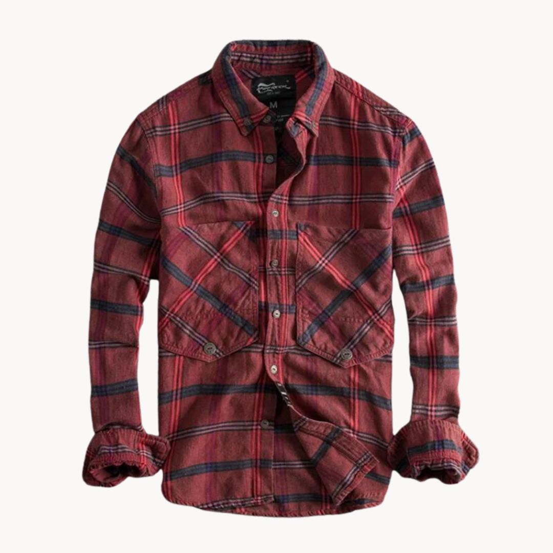 Shirt – Flannel Blend Tailored Fit & Button Collar Storage