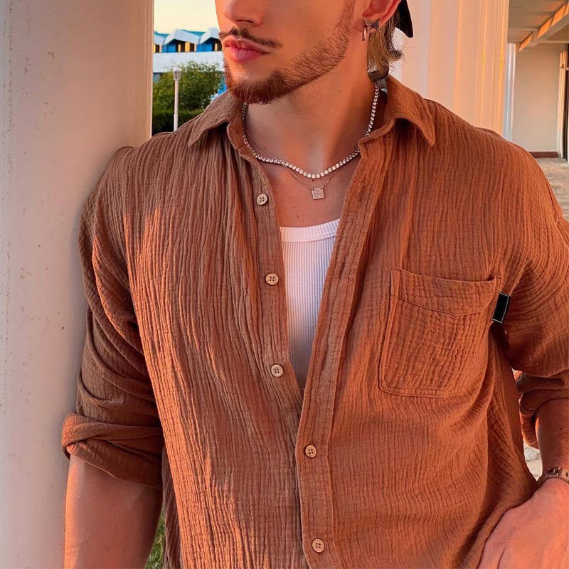 Shirt - Polyester Blend Button Front And Breathable Comfort