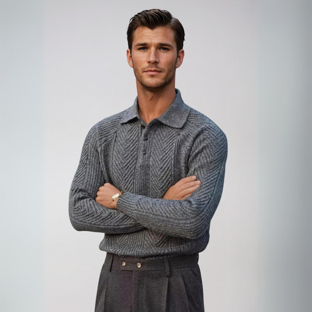 Shirt - Ribbed Collar And Thermal Polyester Blend Comfort