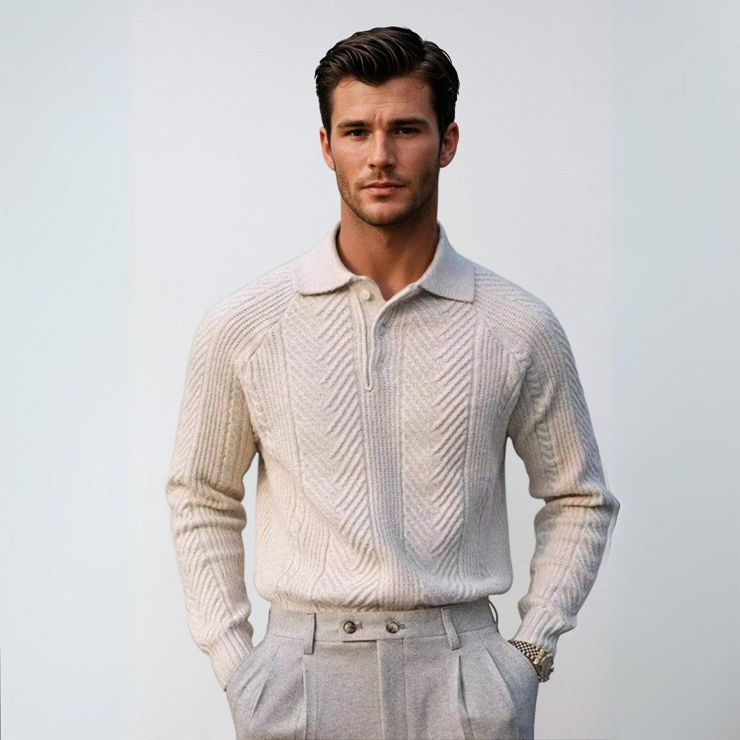 Shirt - Ribbed Collar And Thermal Polyester Blend Comfort