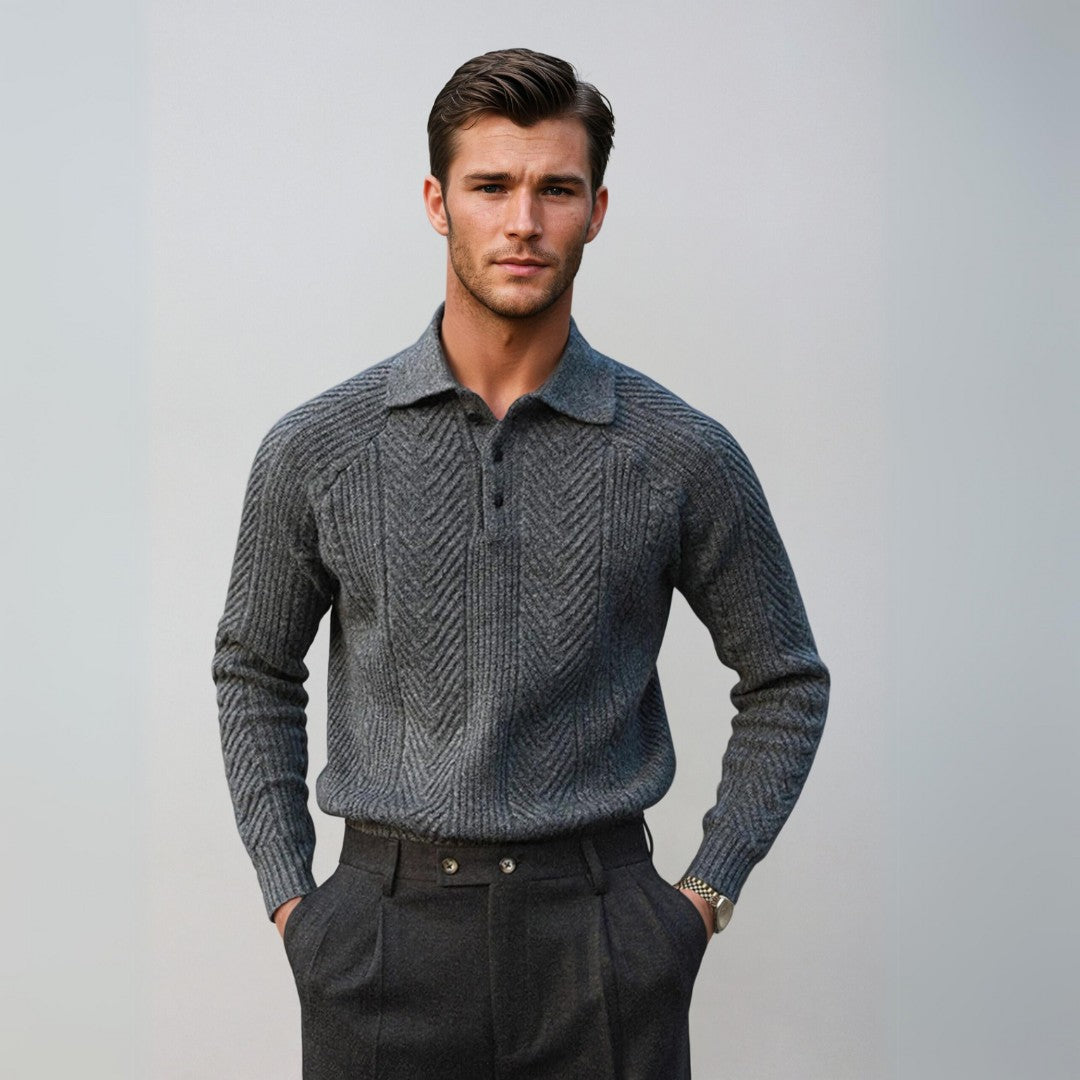 Shirt - Ribbed Collar And Thermal Polyester Blend Comfort