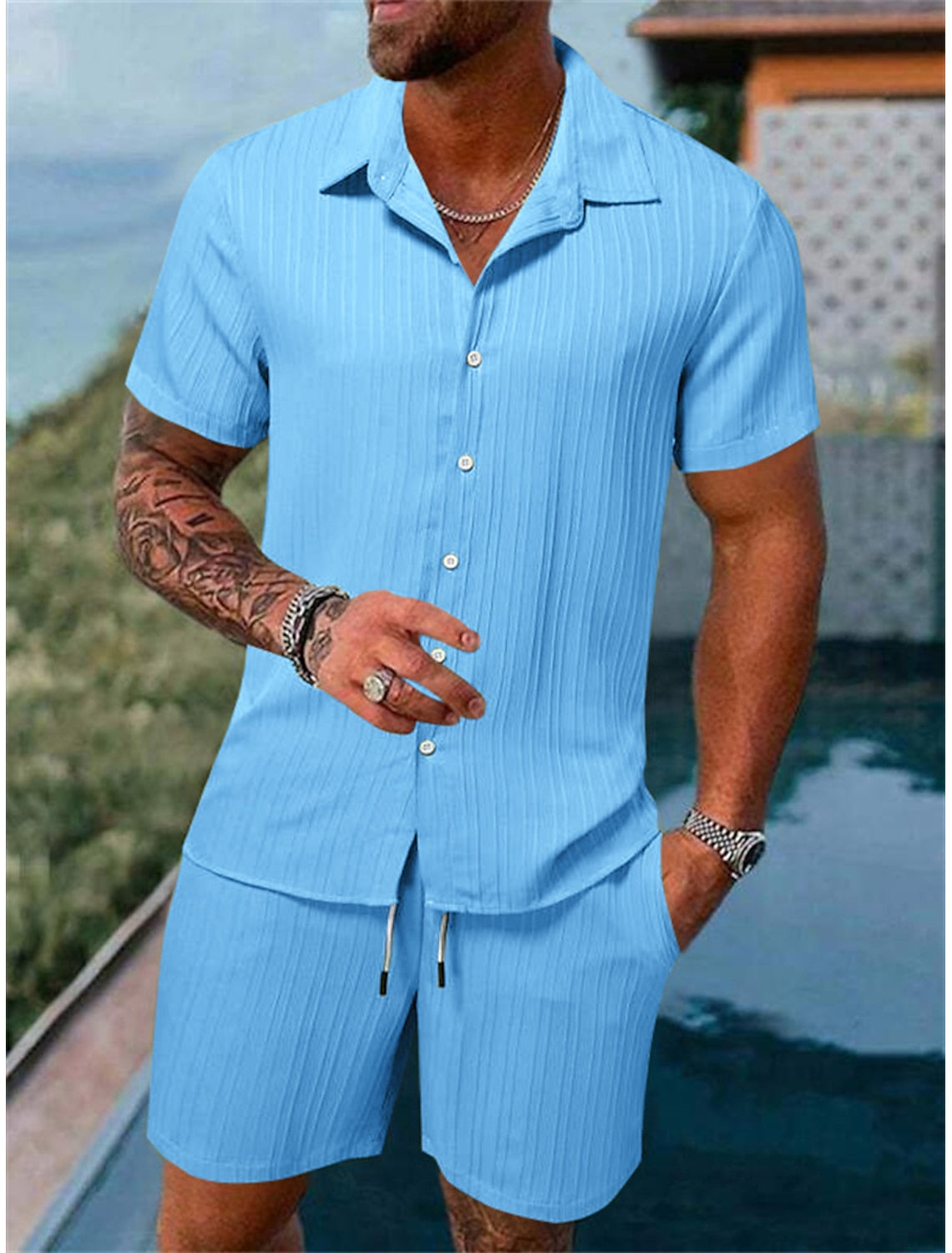 Shirt Set - Breathable Blend Loose Cut & Airflow Comfort