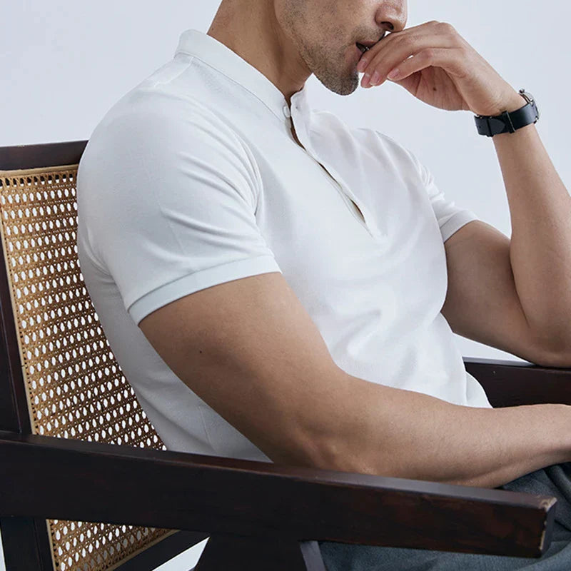 Shirt - Short Sleeve Collared Slim Fit And Breathable