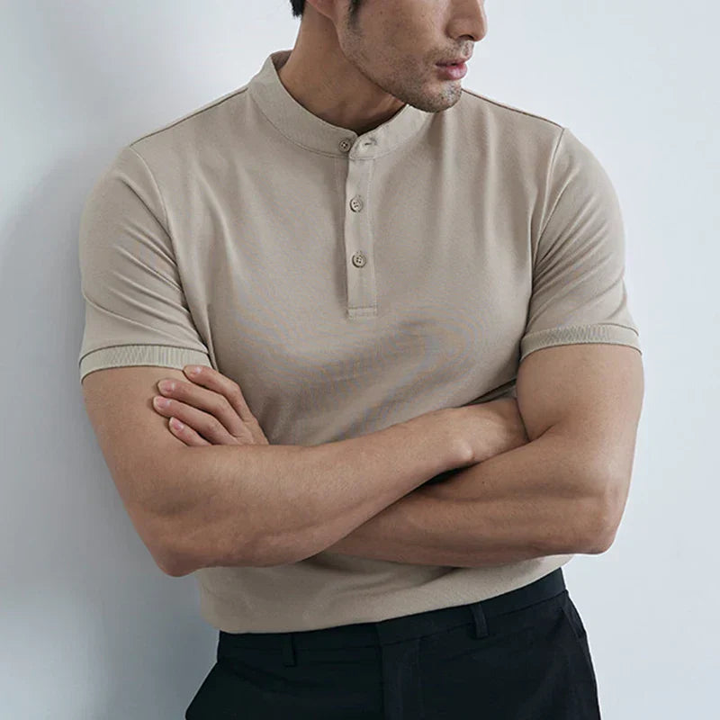 Shirt - Short Sleeve Collared Slim Fit And Breathable