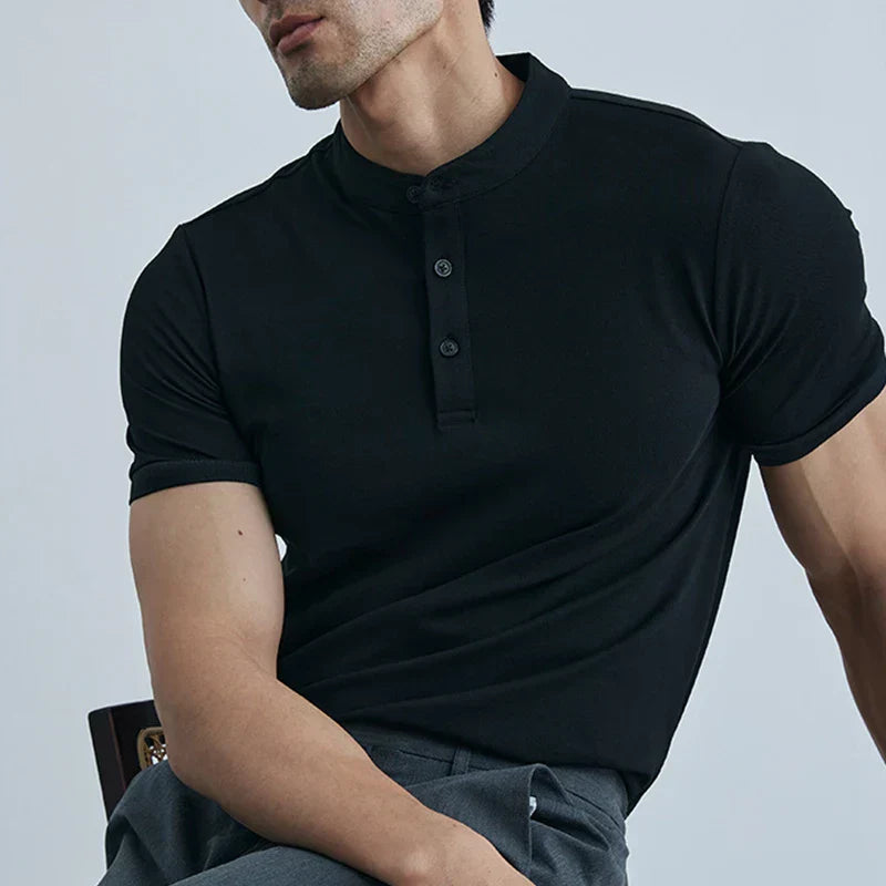 Shirt - Short Sleeve Collared Slim Fit And Breathable