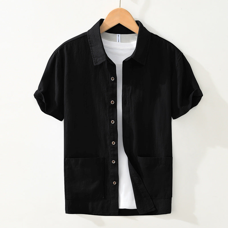 Shirt - Short Sleeve Relaxed Cut And Patch Pockets Hold