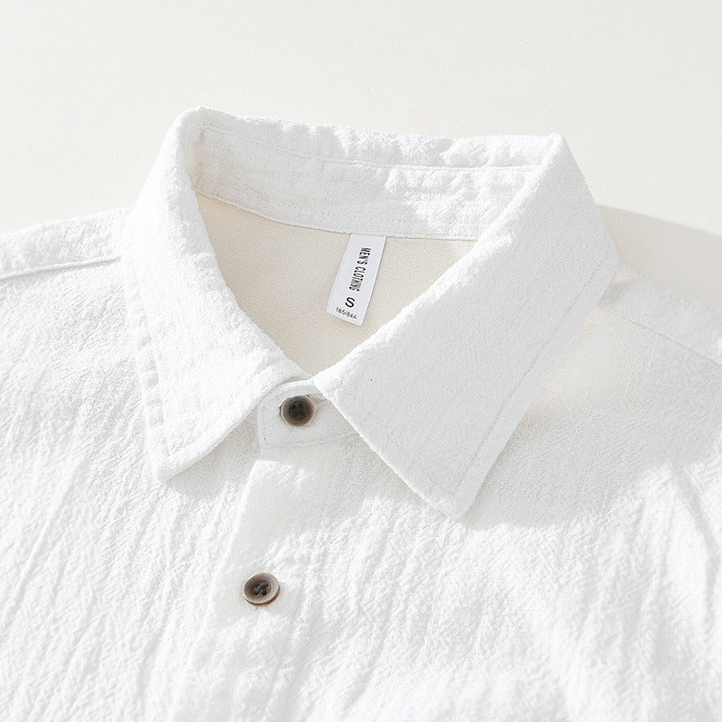Shirt - Short Sleeve Relaxed Cut And Patch Pockets Hold