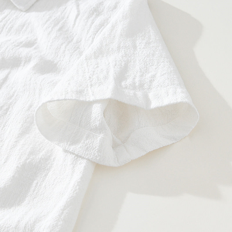 Shirt - Short Sleeve Relaxed Cut And Patch Pockets Hold