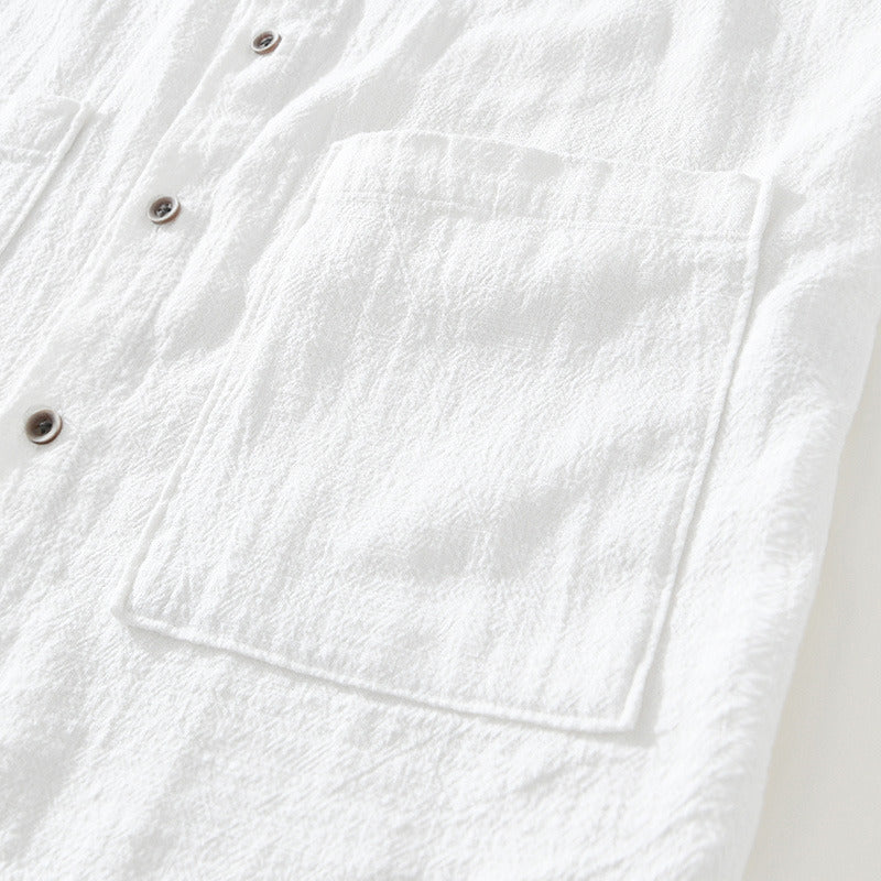 Shirt - Short Sleeve Relaxed Cut And Patch Pockets Hold