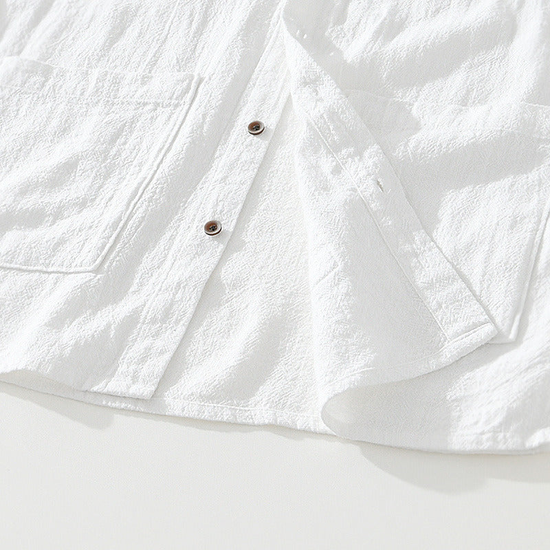Shirt - Short Sleeve Relaxed Cut And Patch Pockets Hold