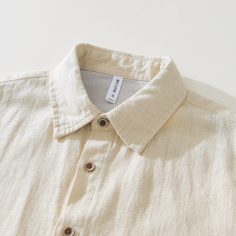 Shirt - Short Sleeve Relaxed Cut And Patch Pockets Hold