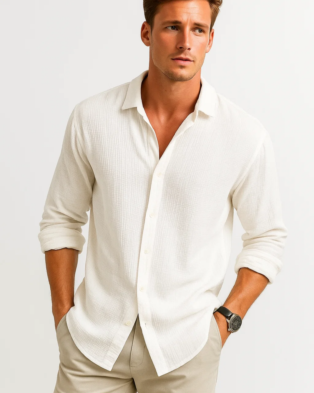 Shirt - Smart Collar And Full Button For Easy Movement