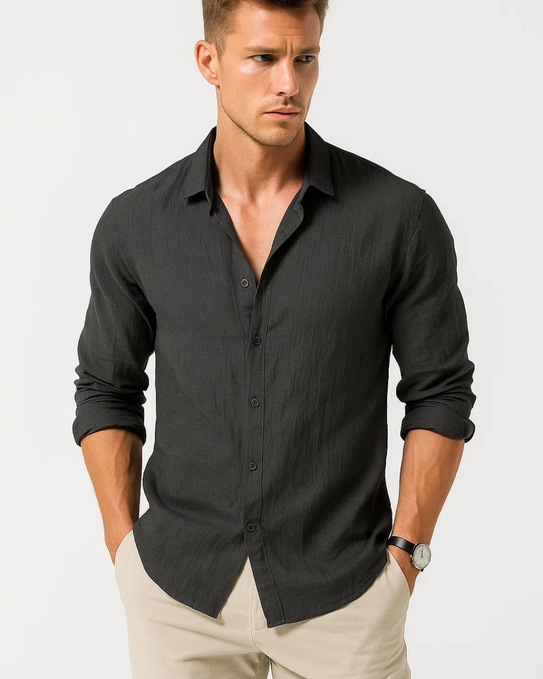 Shirt - Smart Collar And Full Button For Easy Movement