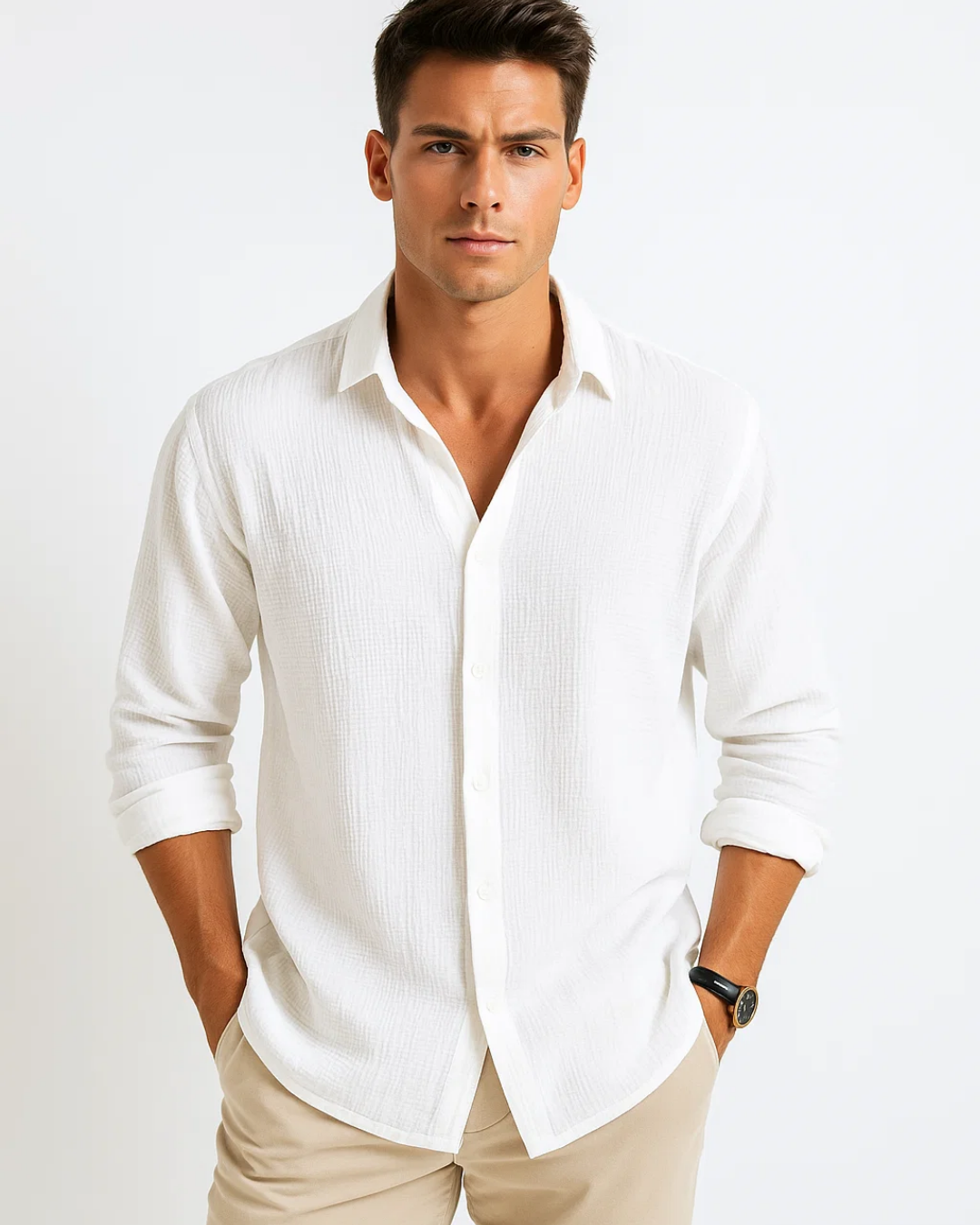Shirt - Smart Collar And Full Button For Easy Movement