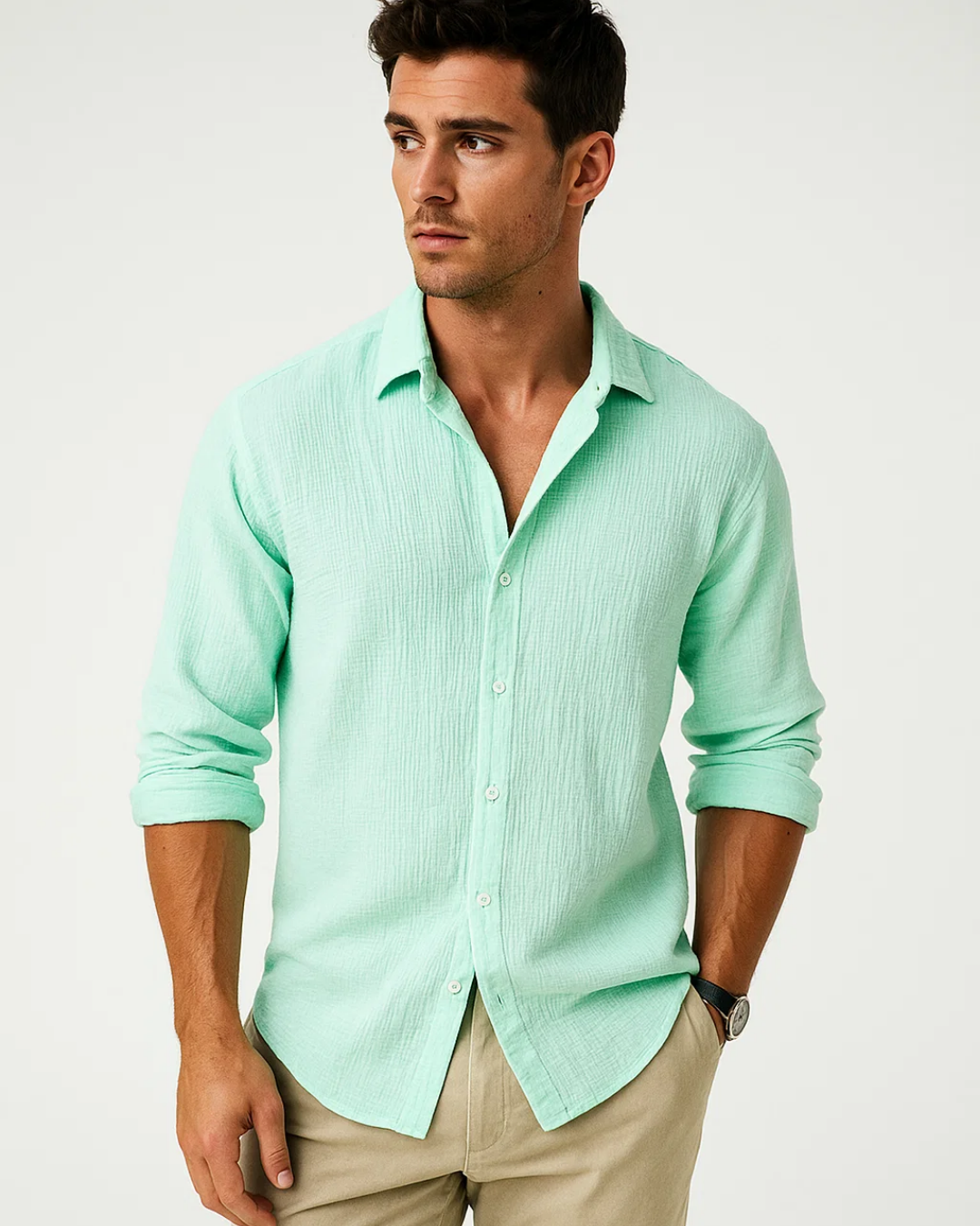 Shirt - Smart Collar And Full Button For Easy Movement