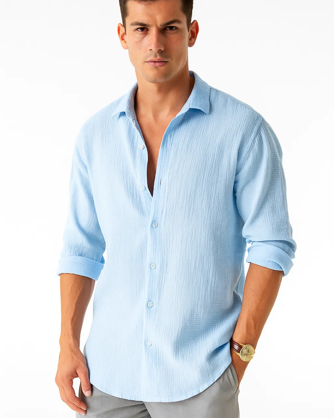 Shirt - Smart Collar And Full Button For Easy Movement