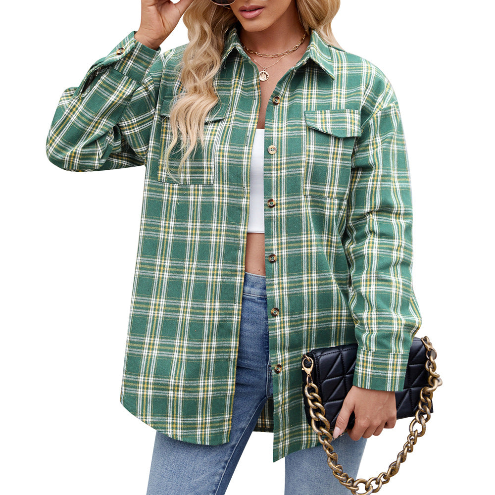 Shirt – Soft Blend Plaid & Button Front Relaxed Fit