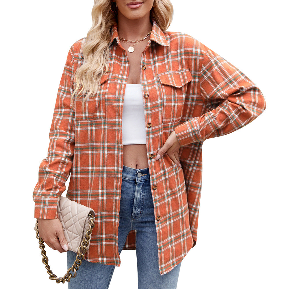 Shirt – Soft Blend Plaid & Button Front Relaxed Fit
