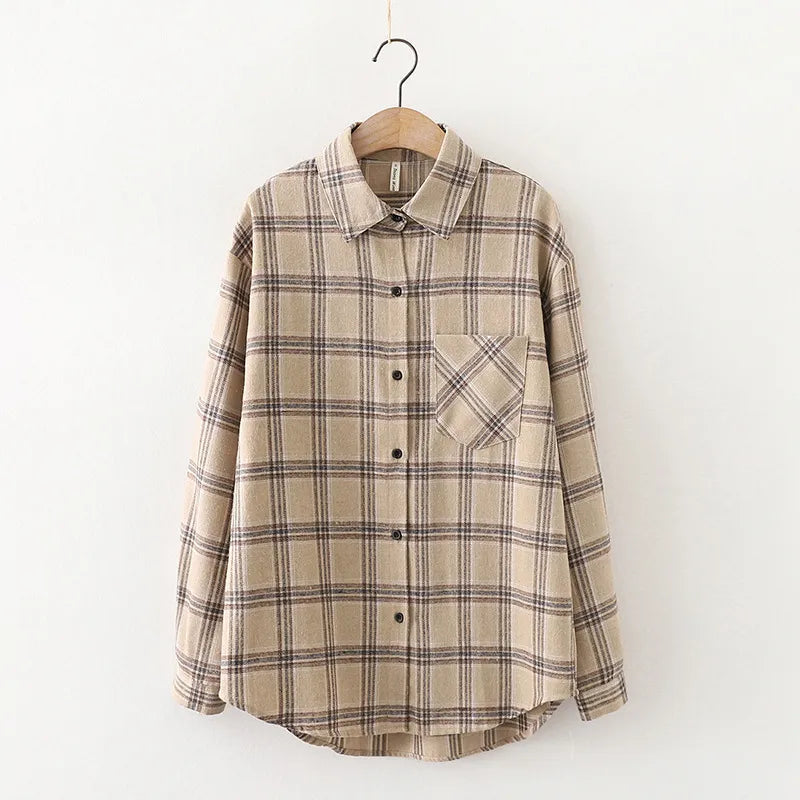 Shirt - Soft Blend Plaid Pattern And Easy Movement Fit