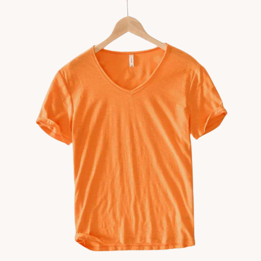 Shirt - Soft Blend V Neck Collar And Free Arm Movement