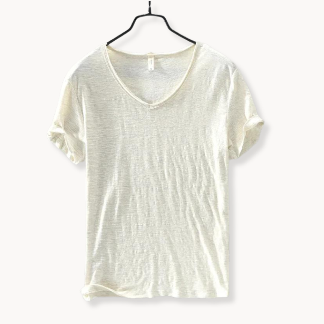 Shirt - Soft Blend V Neck Collar And Free Arm Movement