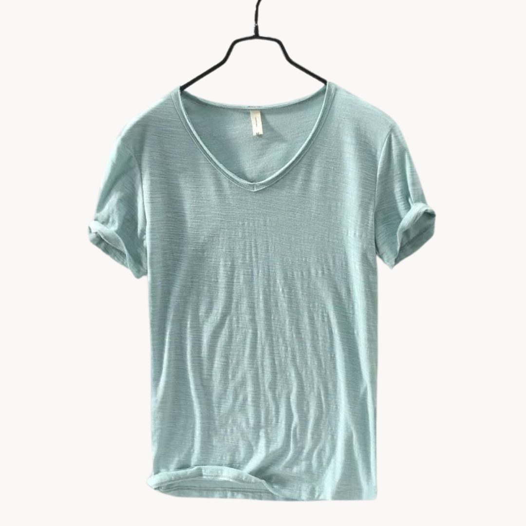 Shirt - Soft Blend V Neck Collar And Free Arm Movement
