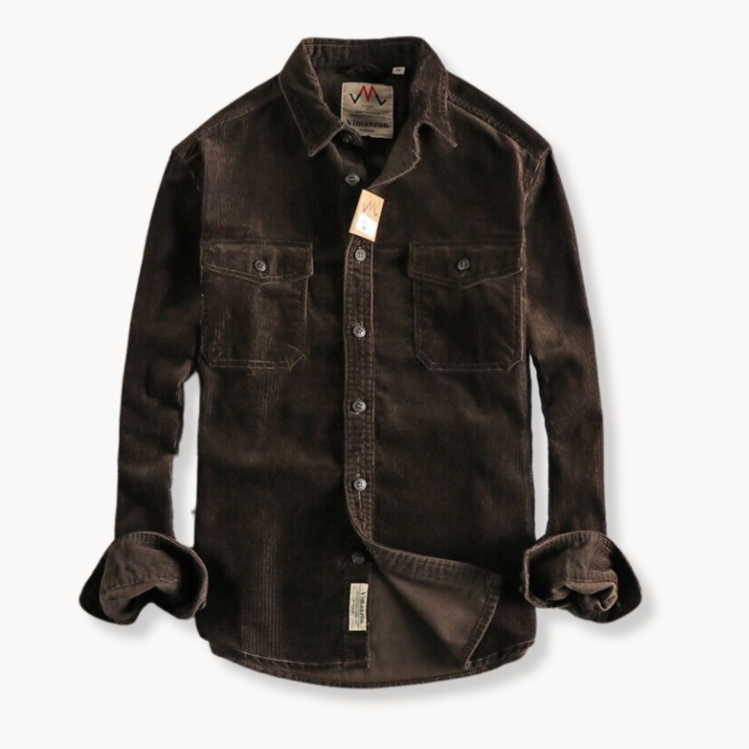 Shirt - Soft Corduroy Weave And Patch Pockets For Storage