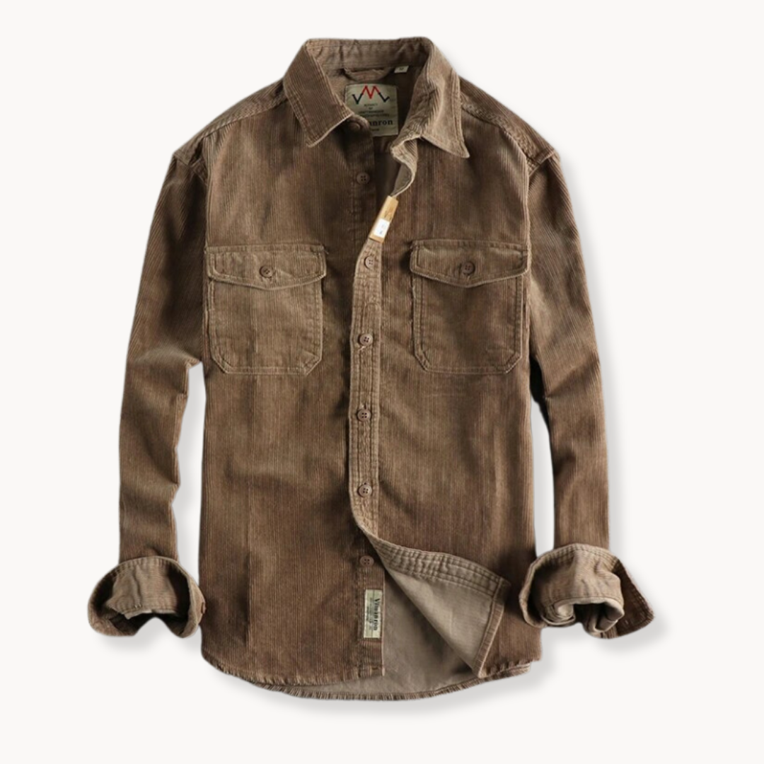 Shirt - Soft Corduroy Weave And Patch Pockets For Storage