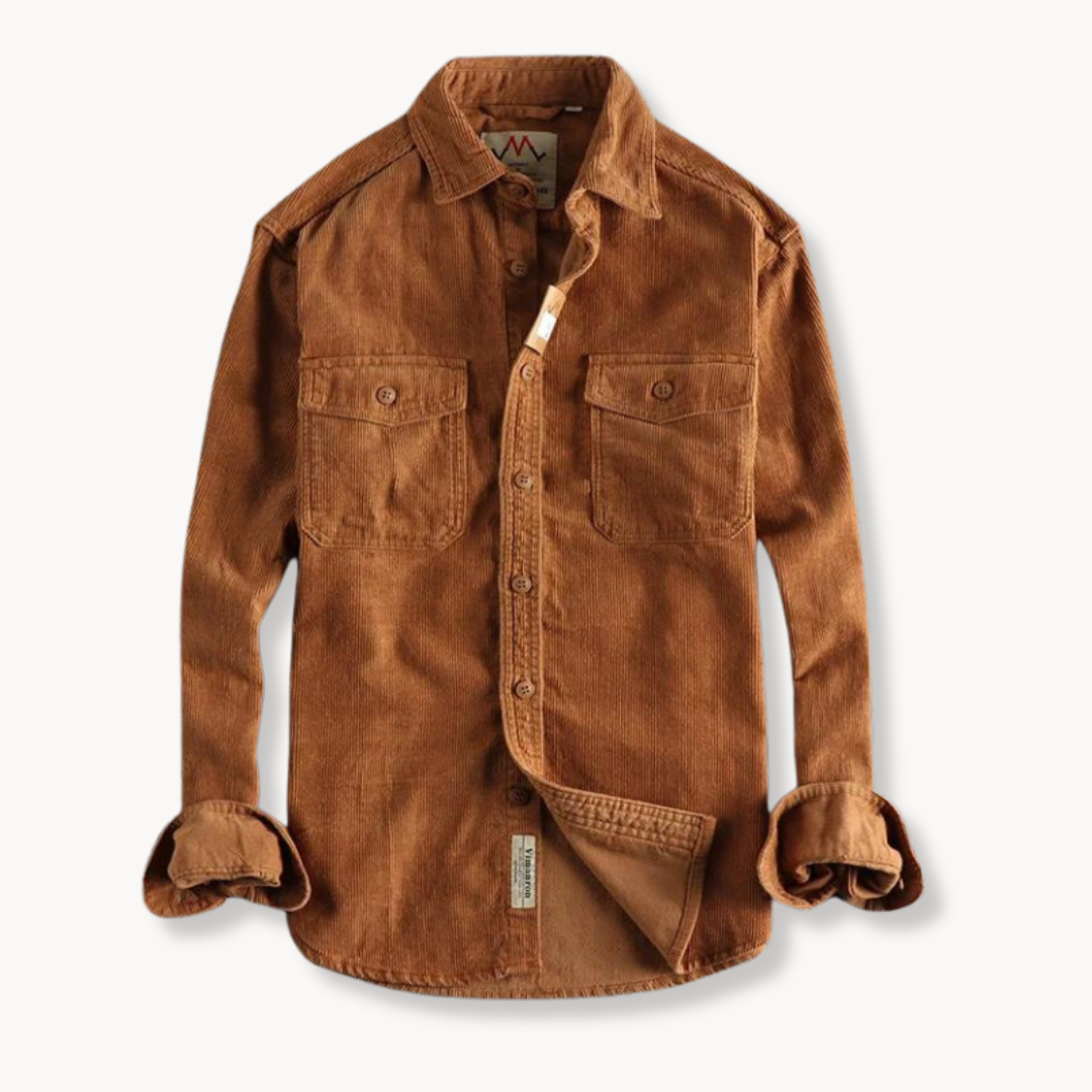 Shirt - Soft Corduroy Weave And Patch Pockets For Storage