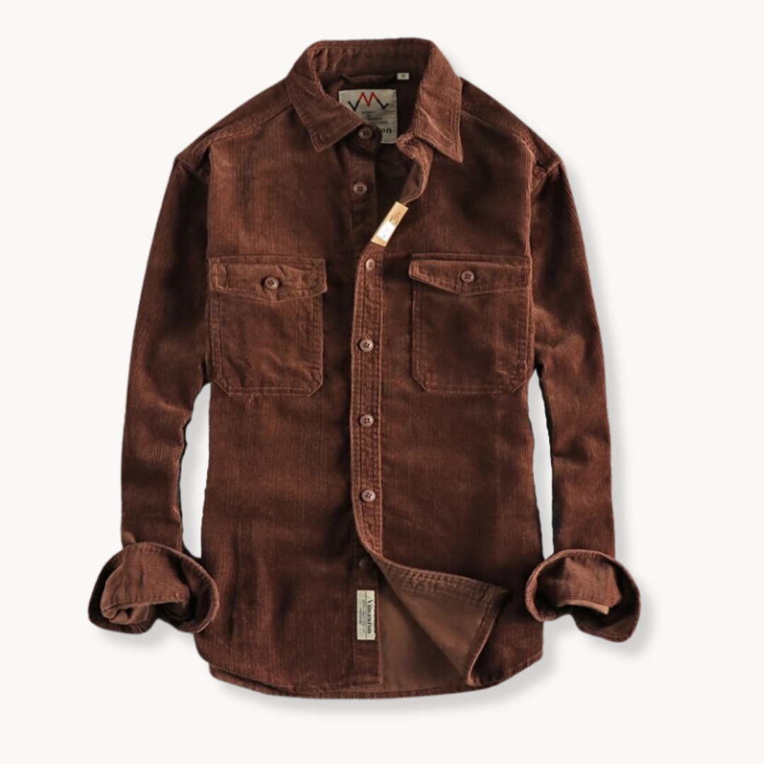 Shirt - Soft Corduroy Weave And Patch Pockets For Storage