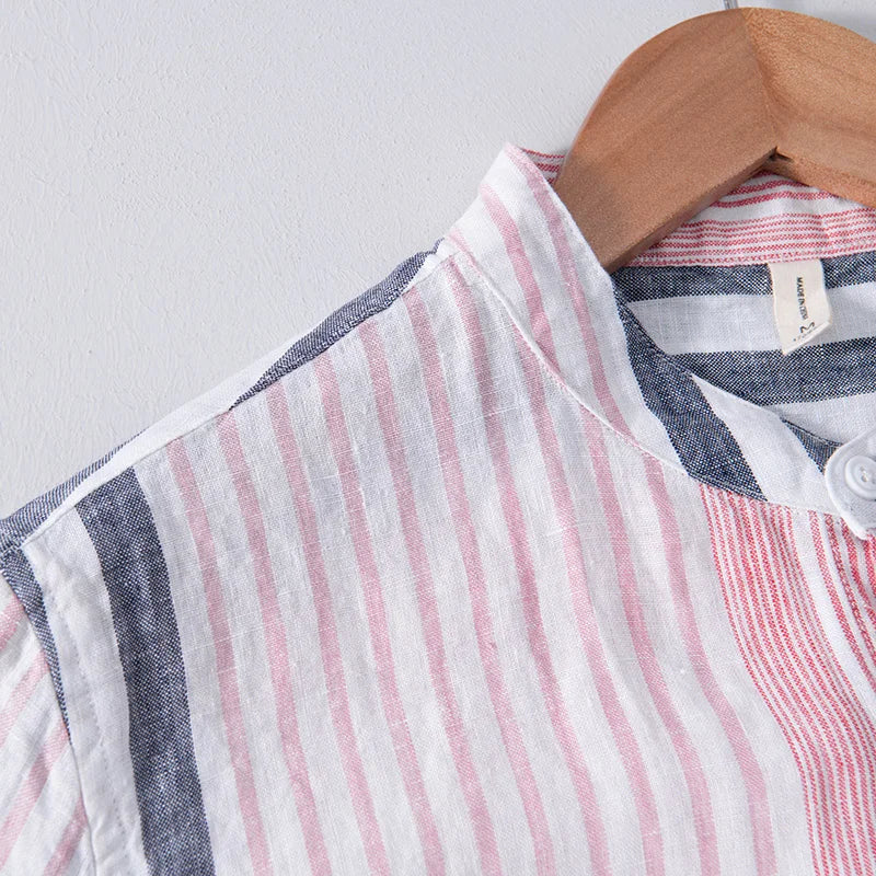 Shirt - Striped Design & Breathable Blend For Airflow