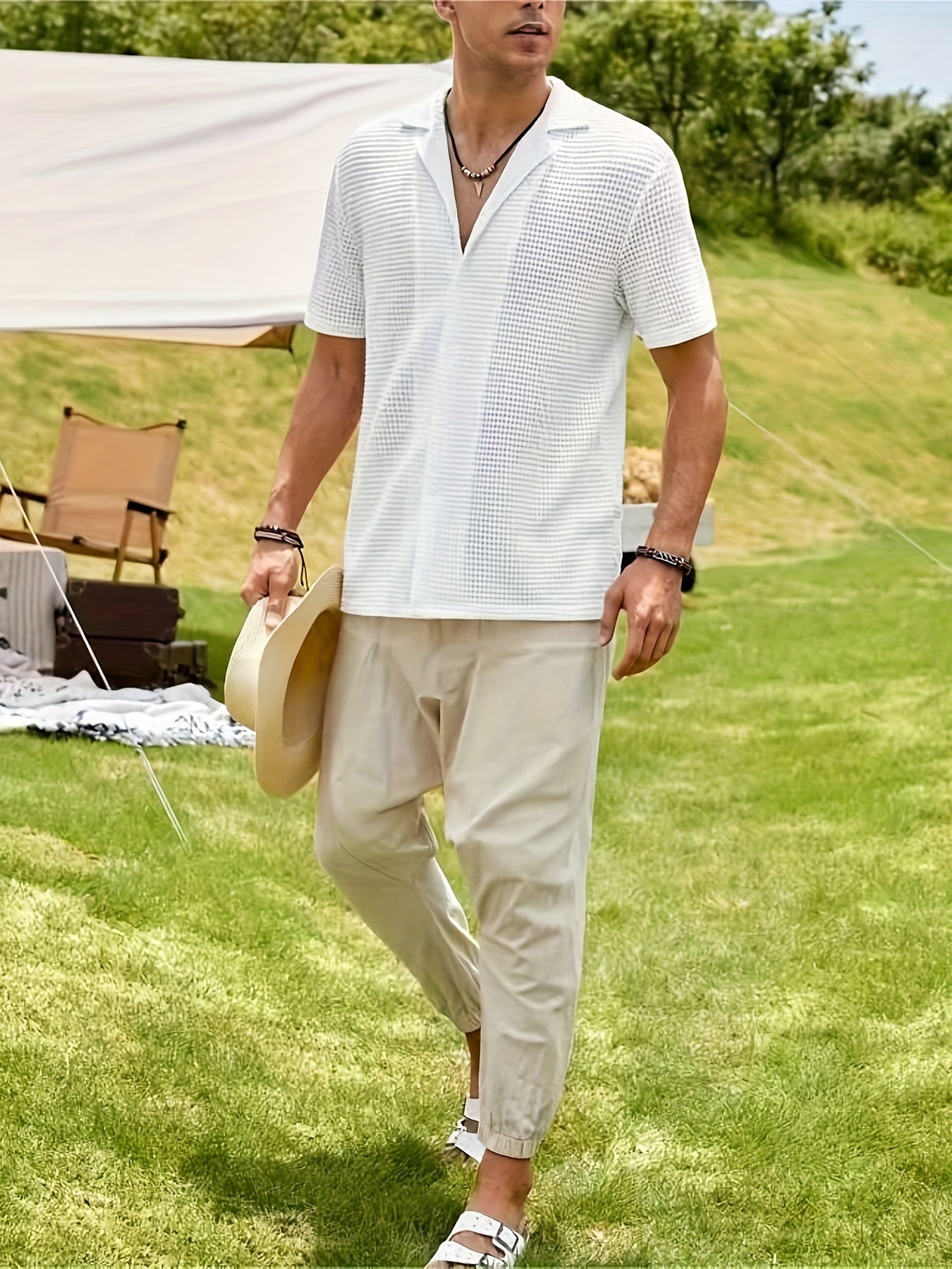 Shirt – Waffle Knit Texture & Breathable Shape Hold Fit