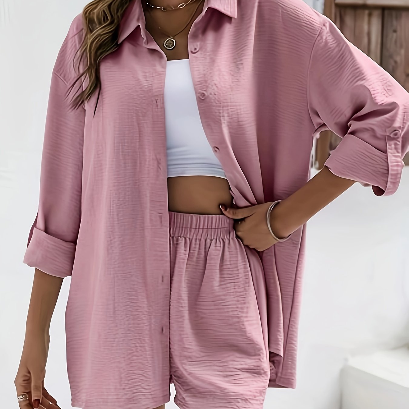 Short Set - Revers Collar & Soft Blend For Easy Movement