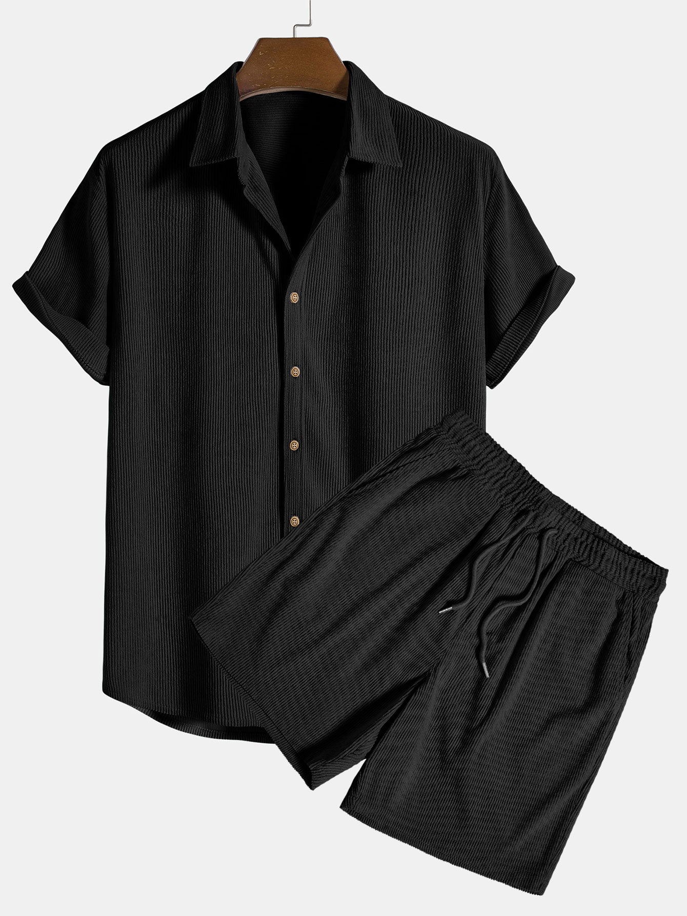 Short Sleeve Set - Polyester Blend & Breathable Airflow