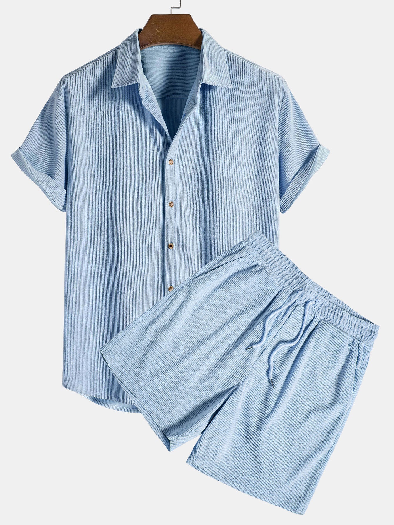 Short Sleeve Set - Polyester Blend & Breathable Airflow