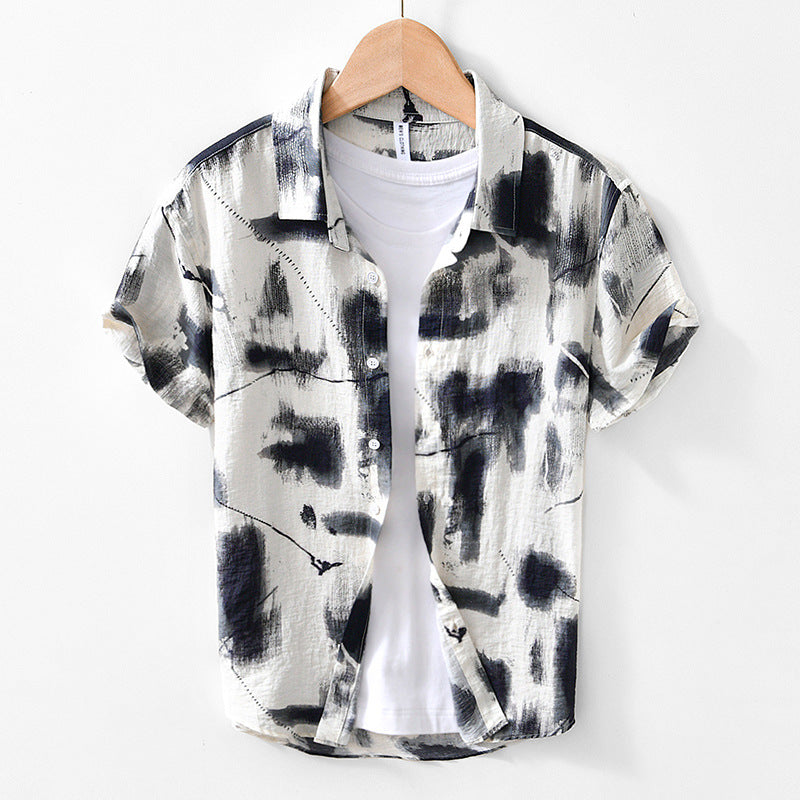 Short-Sleeve Shirt - Printed Front & Loose Movement Fit